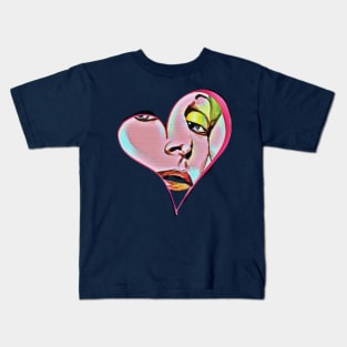 Heart shaped glamour model face Kids T-Shirt